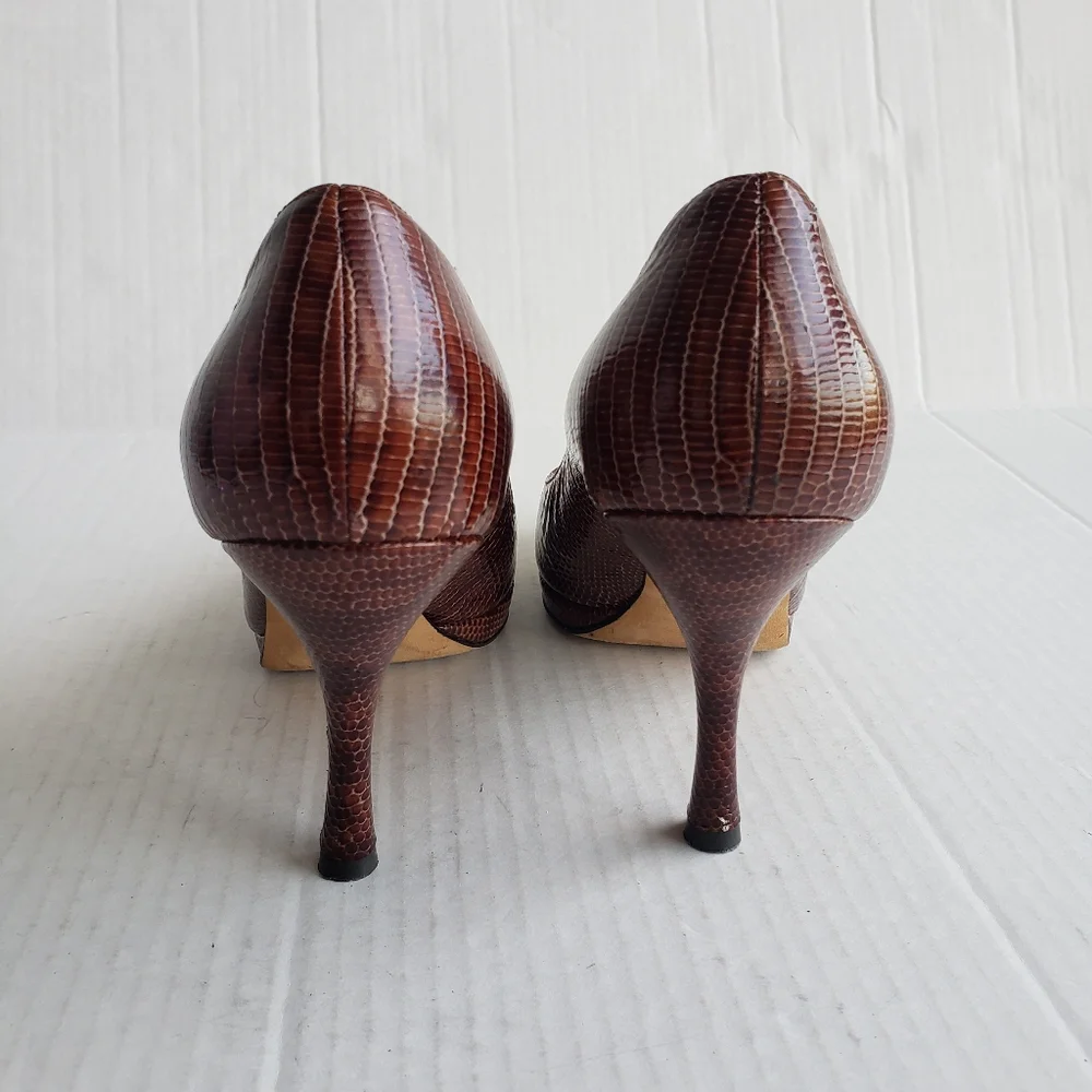 Via spiga croc leather heels size 7.5M